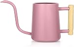 Watering Can for Indoor Plants, 35 oz/1000 ml Metal Stainless Steel Pot with Long Spout for House Plants Bonsai Outdoor Garden Flower Decorative (Black)
