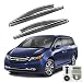 VXMOTOR Chrome Trim Clip On Smoke Tinted Window Visor Rain Guard Defector 2011-2016 Honda Odyssey