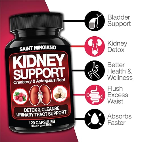Saint Mingiano Kidney Support Cleanse Detox & Repair -120 Capsules - Cranberry & Astragalus Root Pills For Women And Men thumb #4