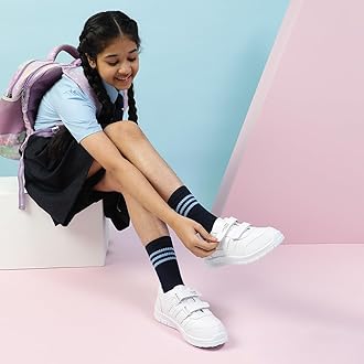 Liberty Uniform School Shoes for Kids with PVC Sole & Upper | Comfortable Footbed | Padded Foam Insole | Quick-Wear Velcro Closure | Stylish & Lightweight