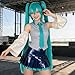 ESUNO Hair Cap+Long Green Pontail Wig with Headphone and Frame Headpieces Teal Pigtail Wigs Women Double Ponytail Wig Green Anime Cospaly Costume Long Straight Hair for Cosplay Halloween Party