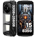 DOOGEE Fire3 MAX Teléfono Móvil Irrompible Android 15, 32GB+256GB/2TB, UNISOC T7250, 8350mAh Movil Resistente, 5.5' Pantalla, 48MP+20MP+8MP Móvil Rugerizado, 1200LM Luz de Camping Smartphone/NFC