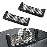 jokormo 2 PCS Car Interior Storage Bag, 7.8' x 3.3' Multifunctional Organizer for Mobile Phones Cigarettes Sunglasses, Elastic Mesh + ABS Frame Super Load-bearing Pocket, Universal for Cars (Black)
