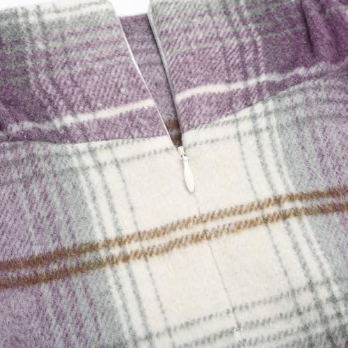 Image of IDEALSANXUN Women's Fall Winter High Waisted Wool Plaid A-line Long Skirt