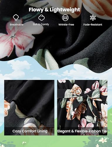 Image of PATPAT Family Matching Outfits Mommy and Me Dresses Hawaiian Tropical Vacation Beach Spaghetti Strap Dress and Shirt