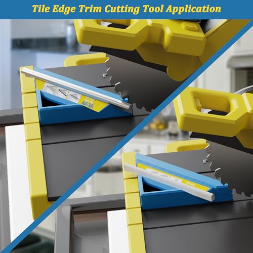 Tile Tool, Tile Edge Trim Cutting Tool for Installation, Precise 45-Degree Miter Cut Tile Trim Square Accessories for Pro and Beginner (1 Piece, Blue) by AHET - Image 6