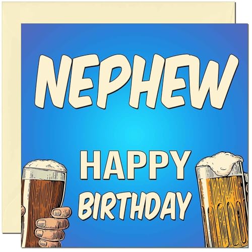 Nephew Birthday Card for Men Him Men's Beer Birthday Cards for Nephew