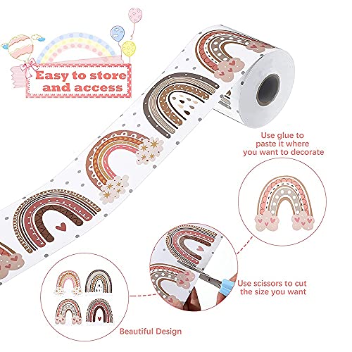 Creely 20M Boho Rainbow Bulletin Board Borders Rainbow Rechte Borders Klaslokaal of Home School Decoratie - Image 4