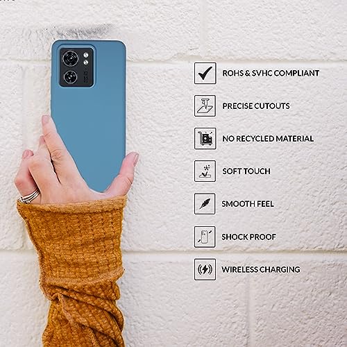 Image of SPRIG Compatible with Moto Edge 40 Premium SilkTone (Liquid Silicone) Back Cover Drop Tested Shock Proof Mobile Case for Men, Women, Boys and Girls with Camera Protection (Denim Blue)