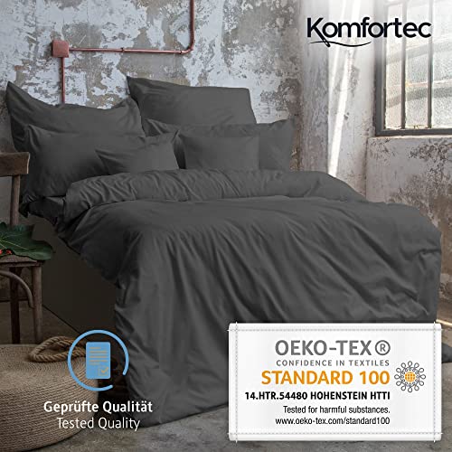 Komfortec Cushion Cover 80 x 80 cm Set of 2 Brushed Microfibre with Zip, Breathable and Soft - Anthracite - Image 5