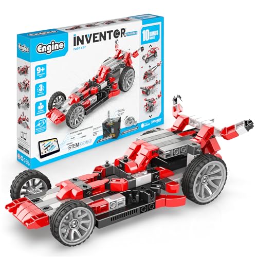 Engino- Inventor STEM Toys, Motorized Race Car for Kids 9+, STEM Kits, Building Toys, Educational Kit, Creative Engineering Kit, Gifts for Boys & Girls (10 Models to Build)