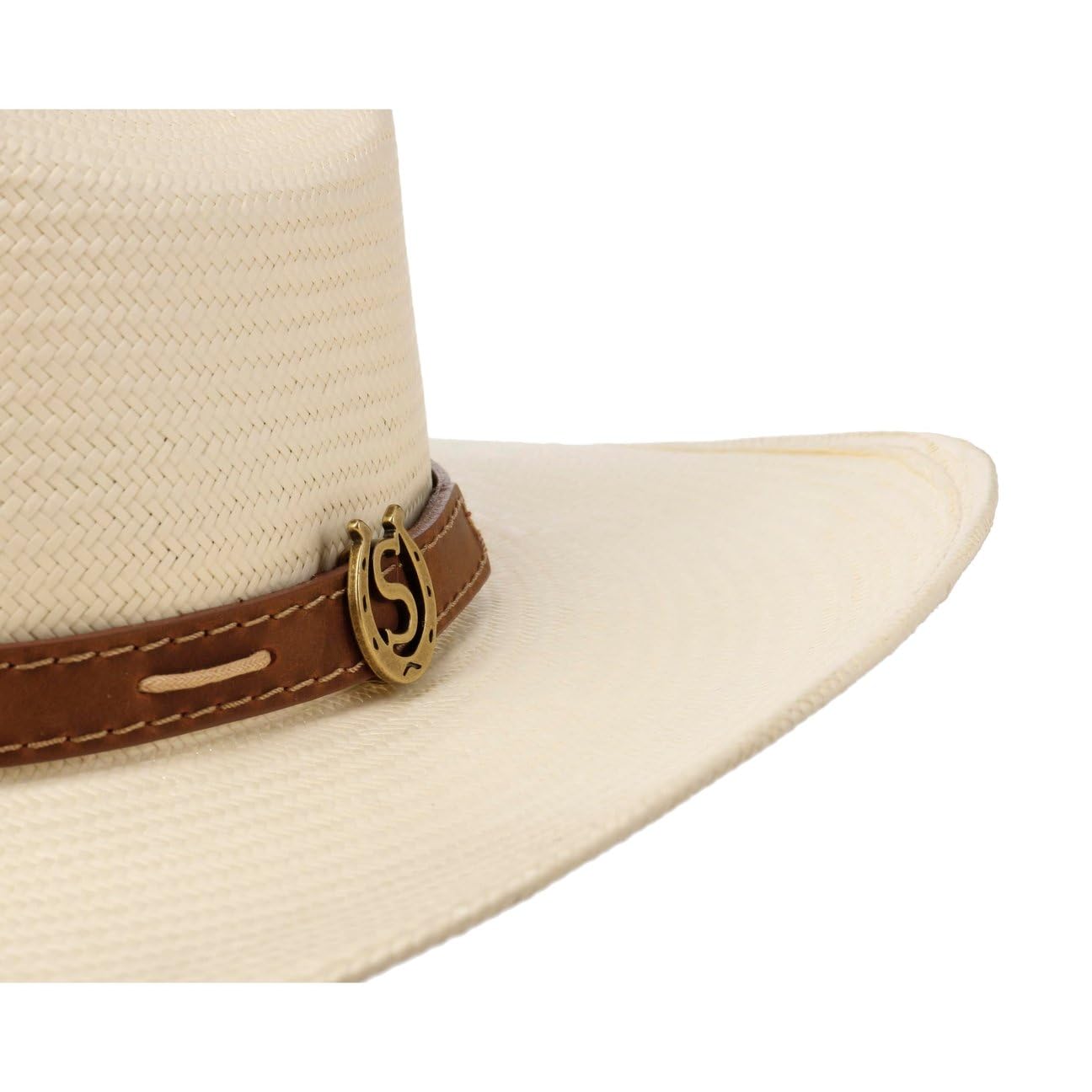 Stetson Edcouch Cappello Western Toyo Corona Cattleman Fascia in Pelle Uomo Primavera Estate