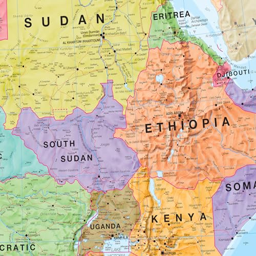 Große Afrika Wandkarte politisch (laminiert)