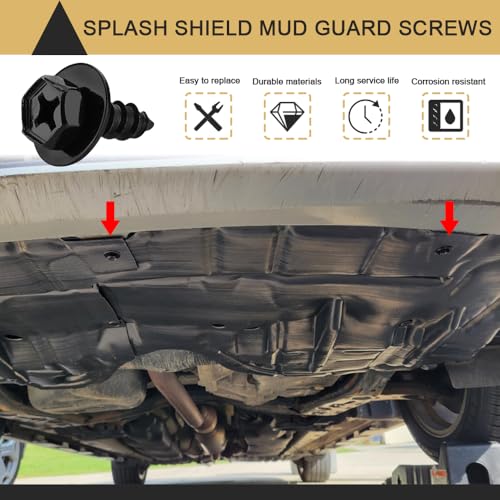 Image of ASUBHA 10PCS Bumper Cover Splash Shield Mud Guard Screw Bolt, Car Fender Liner Screw Bolt, Front Fender Liner Bolts, Fender Liner Under Cover Bolt Car Accessories for Most Cars