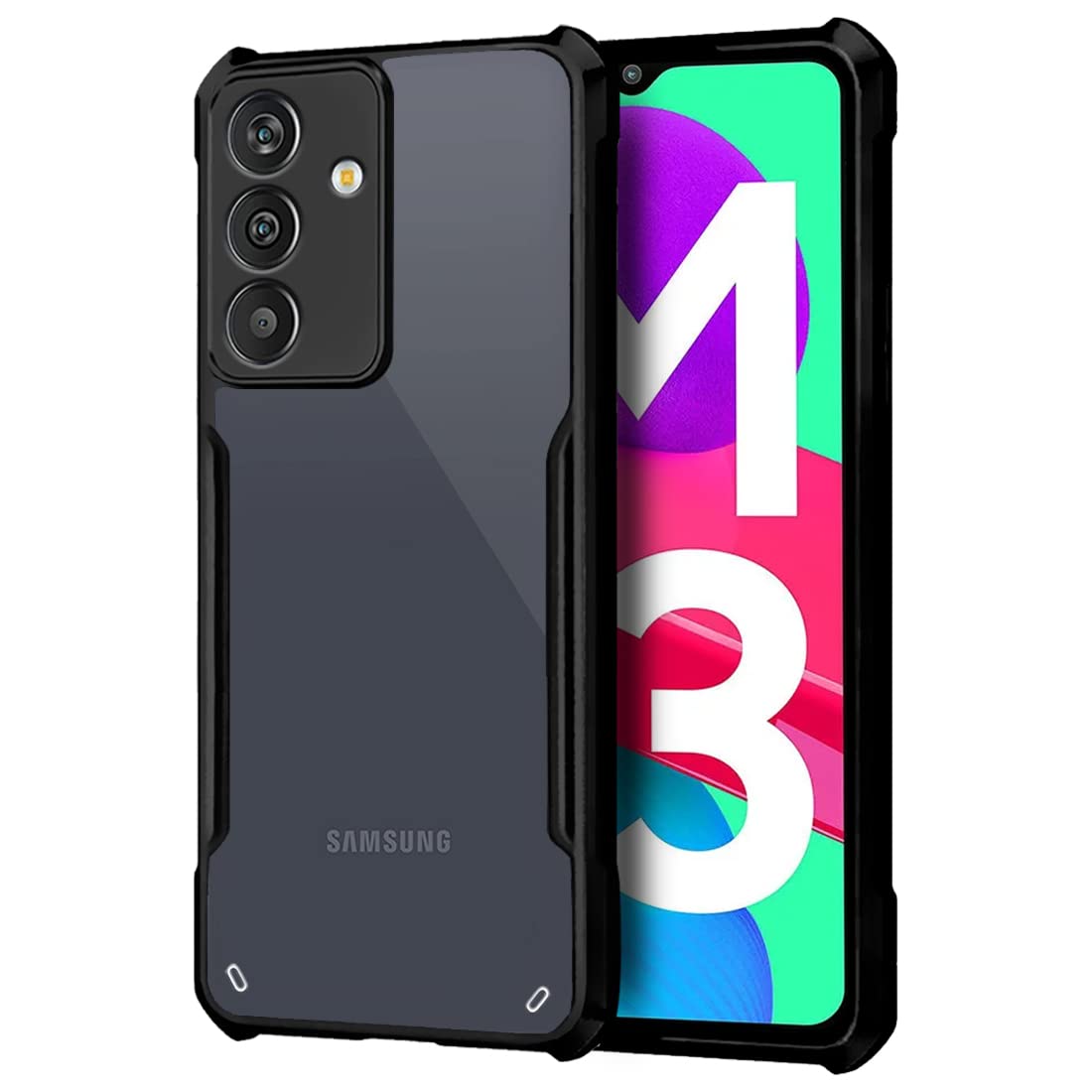 Fashionury Shockproof Crystal Clear Samsung Galaxy M13 4G Back Cover Case | 360 Degree Protection | Protective Design | Transparent Back Cover Case for Samsung Galaxy M13 4G(Black Bumper)(TPU+Plastic) (B0BBRW7JDM) Amazon Price History, Amazon Price Tracker