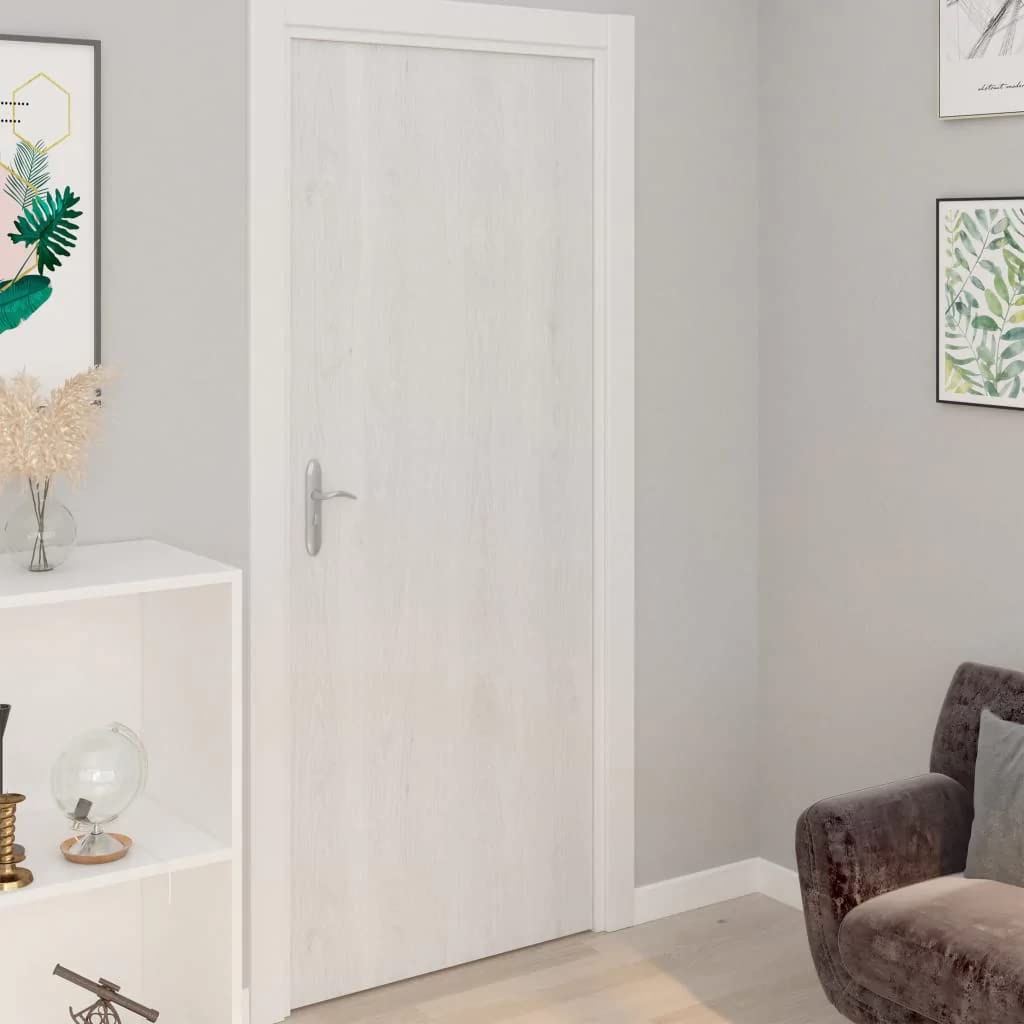 vidaXL 4X Láminas Autoadhesivas Puertas Cubierta Papeles Película Adhesiva Fácil Aplicación Extracción Decoración Rústico PVC Madera Blanca 210x90cm