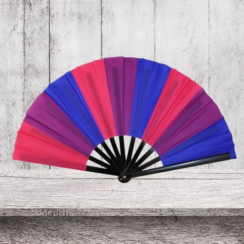 Image of Bisexual BI Pride Large Black Clacking Fan