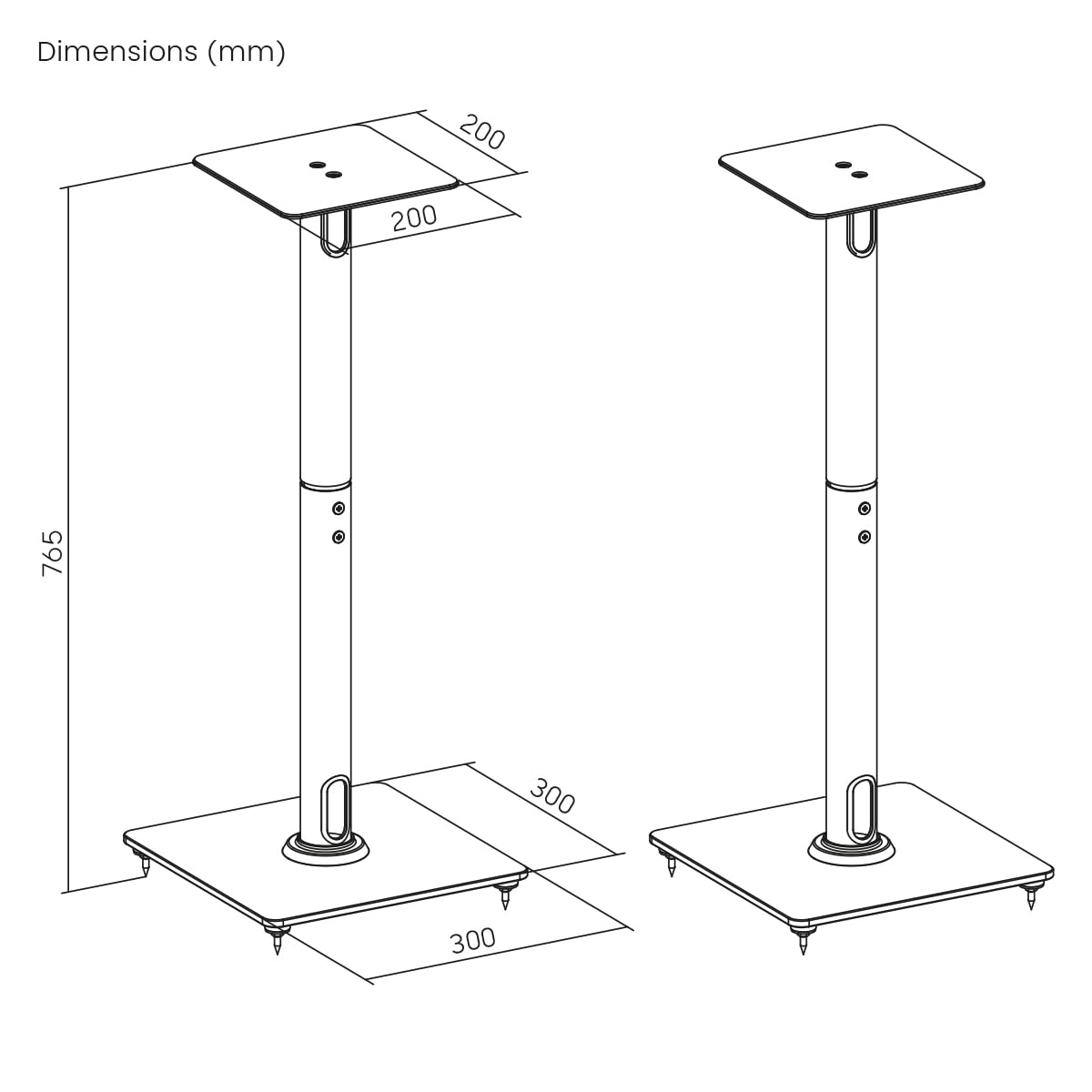 My Wall 2er Set Lautsprecher-Ständer – HS35L, Boxenständer belastbar bis 25 kg, Mit Anti-Vibrationsmatte, Lautsprecher Standfuß, wechselbare Füße, sicherer Stand und unverfälschter Sound