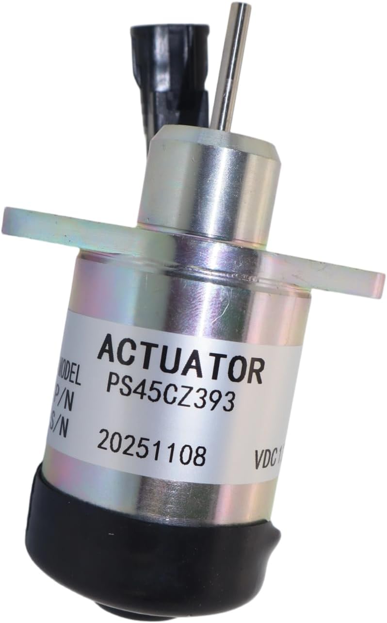PS45CZ393 1E369-60011 1G528-60010 12V Fuel Shut Off Solenoid Compatible for Kubota V2607 V3307 Engine
