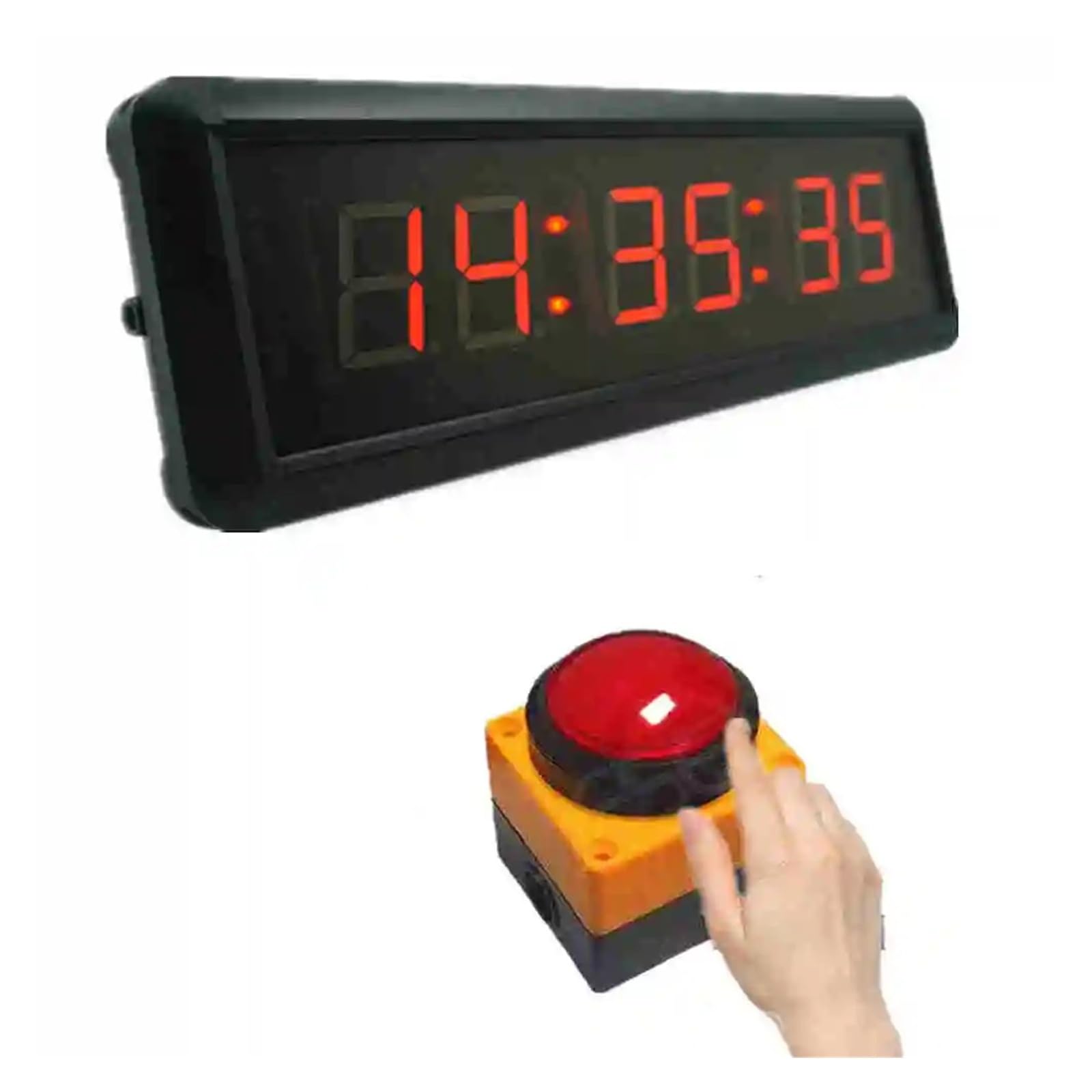 Cronómetro con botón LED de 1,5 pulgadas (29 cm), cuenta regresiva, reinicio, temporizador for juegos escolares con control remoto Control sencillo(10cm big button)