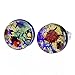 GlassOfVenice Murano Glass Venetian Reflections Round Stud Earrings - Golden Meadow