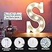 PooqlaLED Marquee Light Up Letters, Glitter Alphabet Letter Sign Battery Powered Night Light Girls Gifts Birthday Wedding Home Bar Christmas Party Decoration, Shiny Silver Letter A