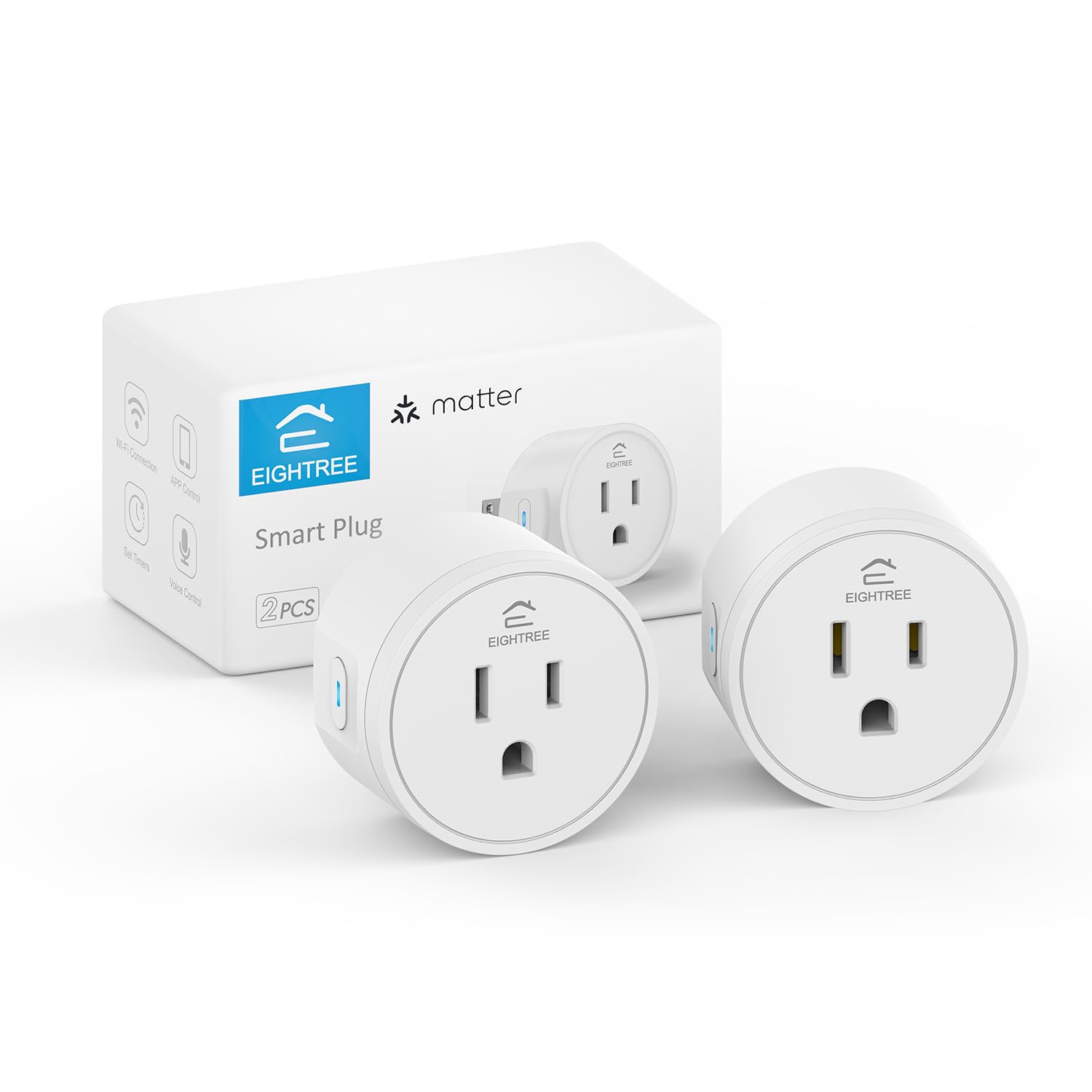EIGHTREE Matter Smart Plug Homekit Supported Hub Required Smart Plugs That Work with Alexa Siri Google Home WiFi