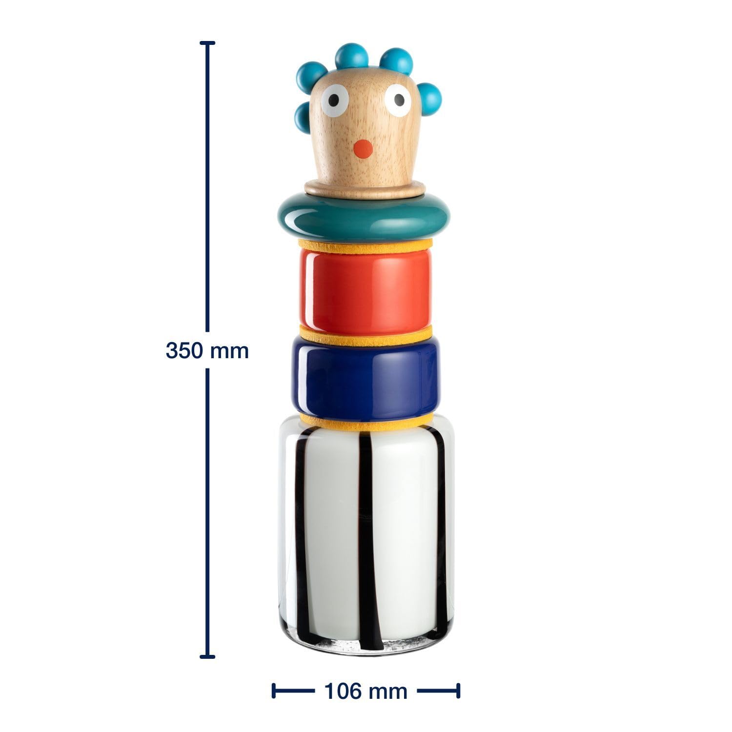 LEONARDO HOME BUONI Amici 026374 Vase Concetta Mix & Match Fabriqué à la Main Objet d'art élégant Décoration de Table Style Italien Hauteur 35 cm