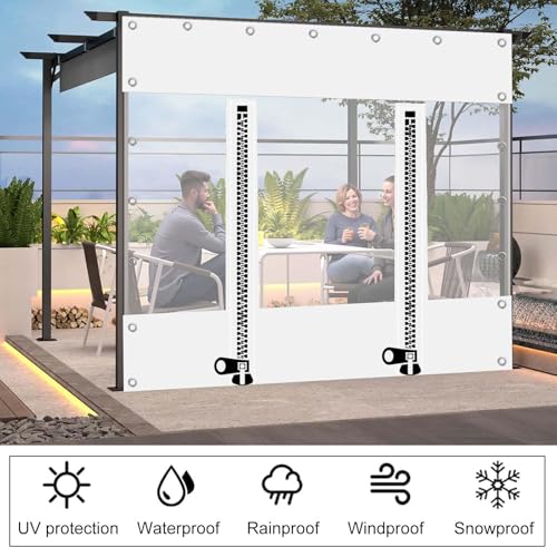 Bâche imperméable en PVC avec porte et œillets extérieurs de 1x1,8m - 7