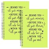WHLBHG Inspirational 2pcs Spiral Journal Appreciate Gift Behind You, All Your Memories Hardcover Spiral Notebook Encouragement Gift for men Women (2 spiral-behind light green)