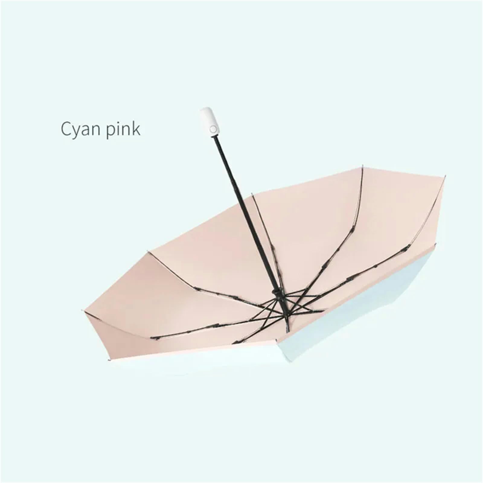 MdybF Ombrello Mini Automatico 3 Ombrelli Pieghevole Donne Parasol Sunte Sun Ombrello Pocket Ombrellas-Automatico 8K 3 Fold_E