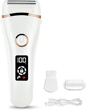 Amazon レディースシェーバー 22最新型液晶ディスプレイ 電動シェーバー Ipx7防水 乾湿両用 Usb充電式 Ledディスプレイバッテリー残量表示 ロック機能表示 クリーニング表示 充電催促表示 女性 フェースシェーバー ボディーシェーバー 電気カミソリ 全身ケア