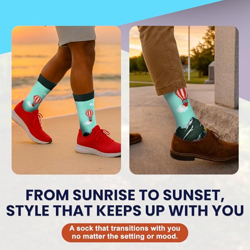 Forest & Twelfth Men’s Crew Cut Socks, Miscellaneous Fun Themes, Unique Graphic Socks, One Size Fits Most4