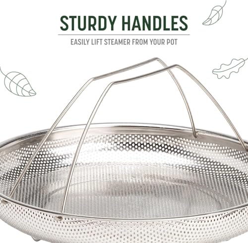 Image of All In One Stainless Steel Steamer Basket for Steaming Vegetables, Full Handle for Easy Use idli maker steel steamer momos maker idli maker (Pack of 1)