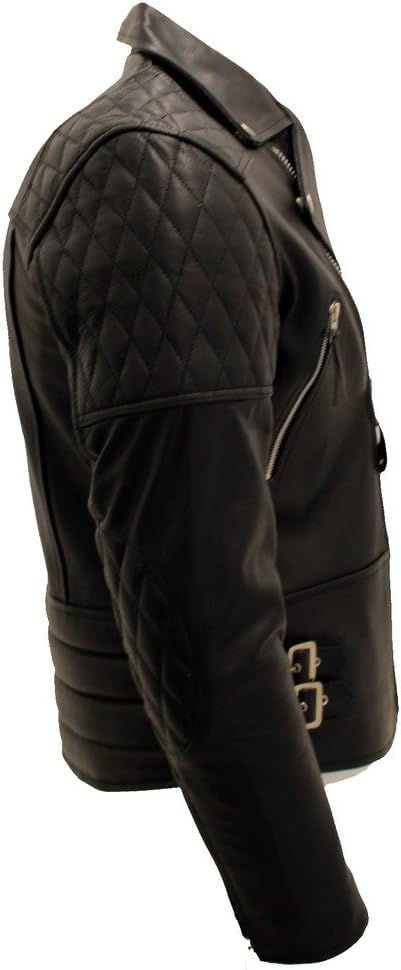 Men's Black Biker Real Cowhide Leather Jacket