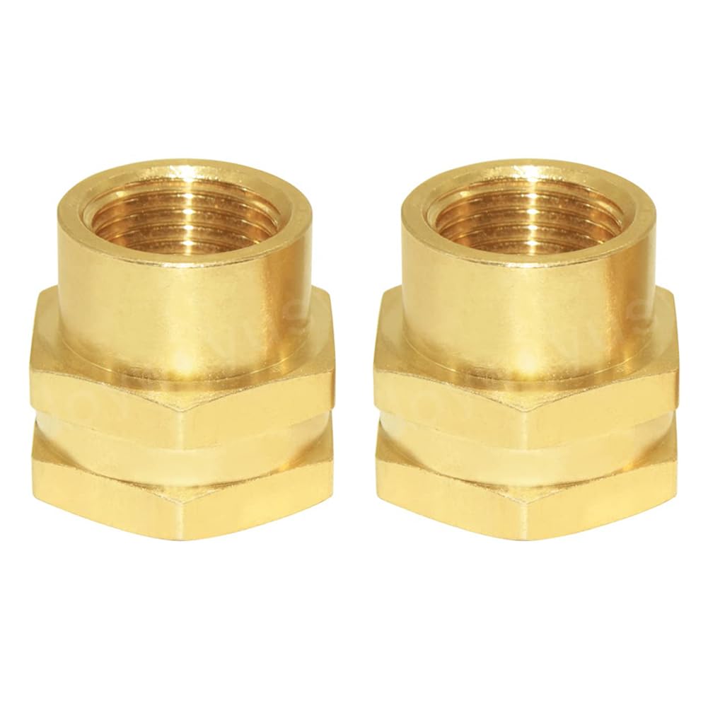 Joywayus 3/4" GHT Female x 3/8" NPT Female Thread Brass Garden Hose Pipe Fittings Adapter (Pack of 2)