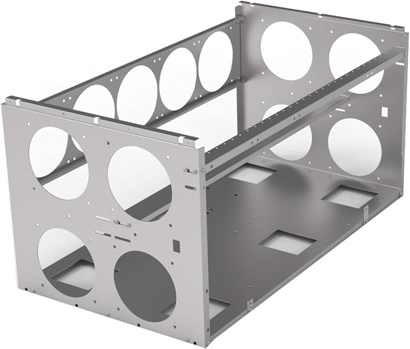 MLLIQUEA Mining Rig Frame, 6/8/10 GPU Stackable Mining Computer Steel Case Rack for ETHW/ETC/RVN/Ergo/Beam, Accessories Tools&Test Bench PC Case, Frame Only