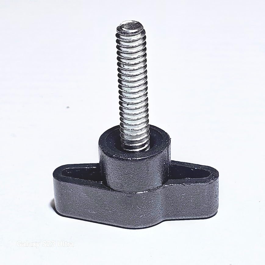 10-Pack Wing T- Knob, Thumb Screw Stainless Steel. 1/4-20 Thread. Head Diameter 1-3/8" Male-Heavy Duty-Black