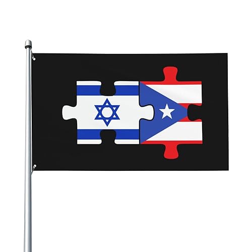 Israel Puerto Rico Flags Puzzles Banner Family Demonstration Outdoor Garden