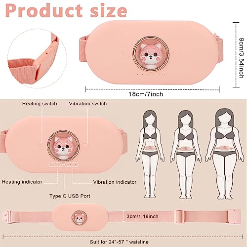 Image of HANNEA Electric Cordless Heating Pad 6 Levels 6 Massage Modes Period Relief