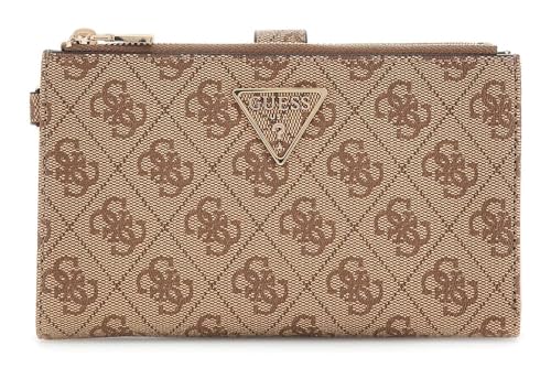 Porte-monnaie GUESS Laurel II double zip organizer beige pour vos cartes et billets