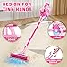 BLAXTEM 4-in-1 Kids Toy Vacuum That Works with Suction, Electric Toy Toddler Vacuum Cleaner for Children Ages 3 4 5 6+ Boys & Girls,Toddlers Toys Cleaning Set for Pretend Play (Pink)