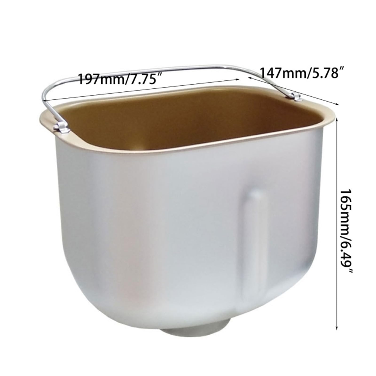 Revestimiento rectangular for máquina de pan, recipiente for mezclar pan, molde for pan, olla interior compatible con piezas for máquina de pan A0NC