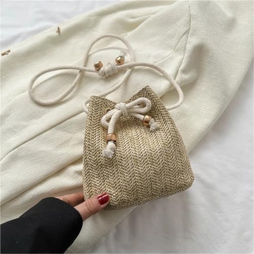 Straw Bags Cute Handbag Summer Beach Crossbody Purse Women Small Straw Crossbody Purse Adjustable Strap With Drawstring3