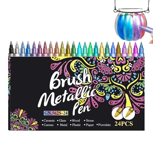Marqueurs à paillettes de 24 couleurs pour scrapbooking et dessins