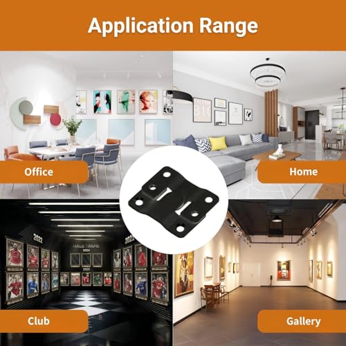 Image of 16Pcs Stainless Steel Interlock Hanging Buckle,Flush Concealed Mount Brackets Stainless Steel Z Clip Bracket Interlock Hanging Buckle Mountain Buckle for Picture Display Art Gallery