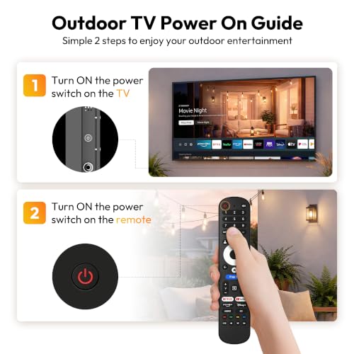 Image of HARZHI 55 inch Outdoor TV, 4K UHD Television for Full Sun, 2500 Nits Ultra High Brightness, IP65 Waterproof Weatherproof, Auto Brightness Control, HDMI Input for TV Box and Gaming Consoles
