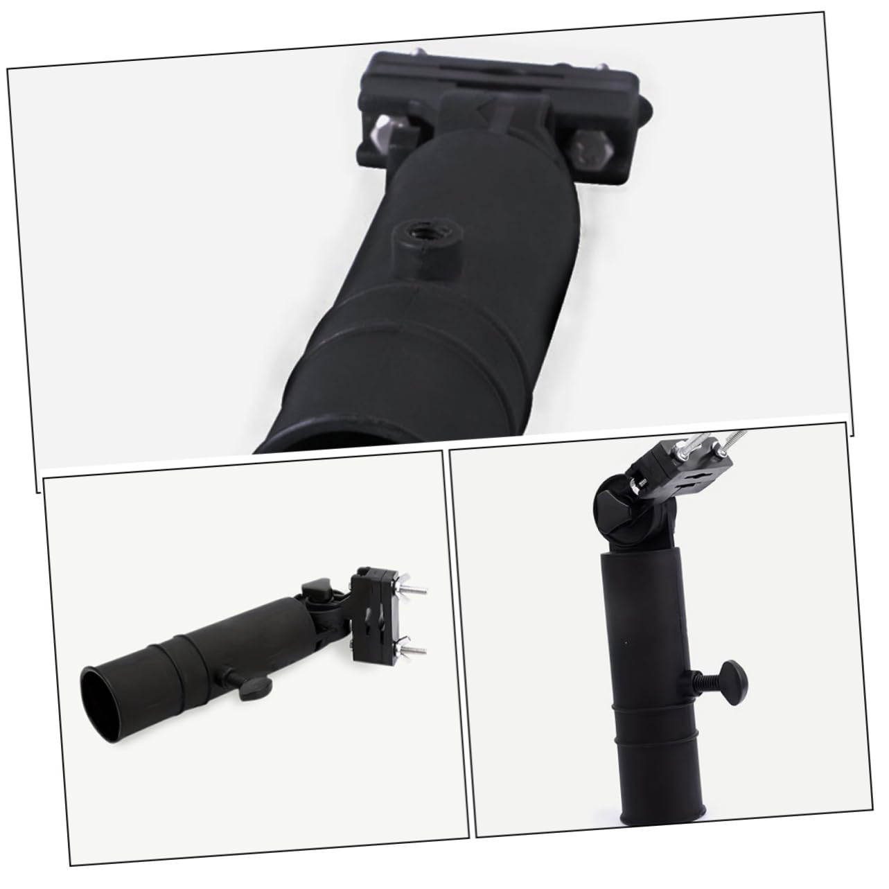 Toyvian 4 Piezas Soporte para Paraguas de Golf Ajustable para Carrito Base Fija con Abrazadera Soporte Resistente y Fácil de Instalar para Trolley de Golf