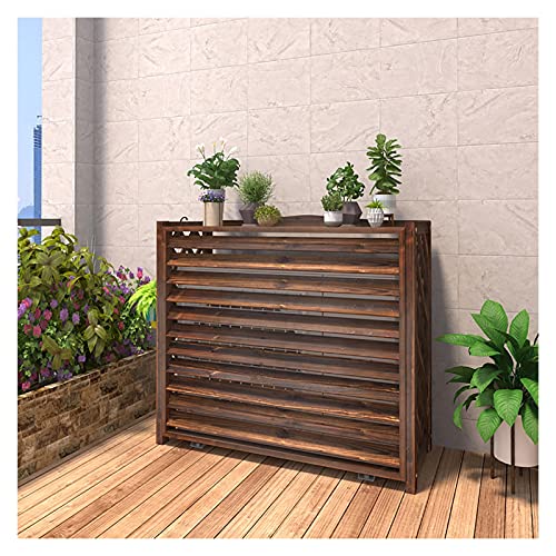 Genérico Soporte para plantasCubierta de Aire Acondicionado Balcón de Madera para Exteriores Soporte de Flores para jardín para Unidades Exteriores Estante de Almacenamiento de Plantas de Piso Madera