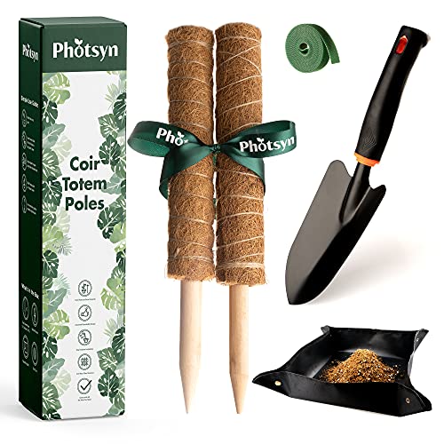 Photsyn moss totem coir poles, 15.7 inch 2 pack sticks, tool set …